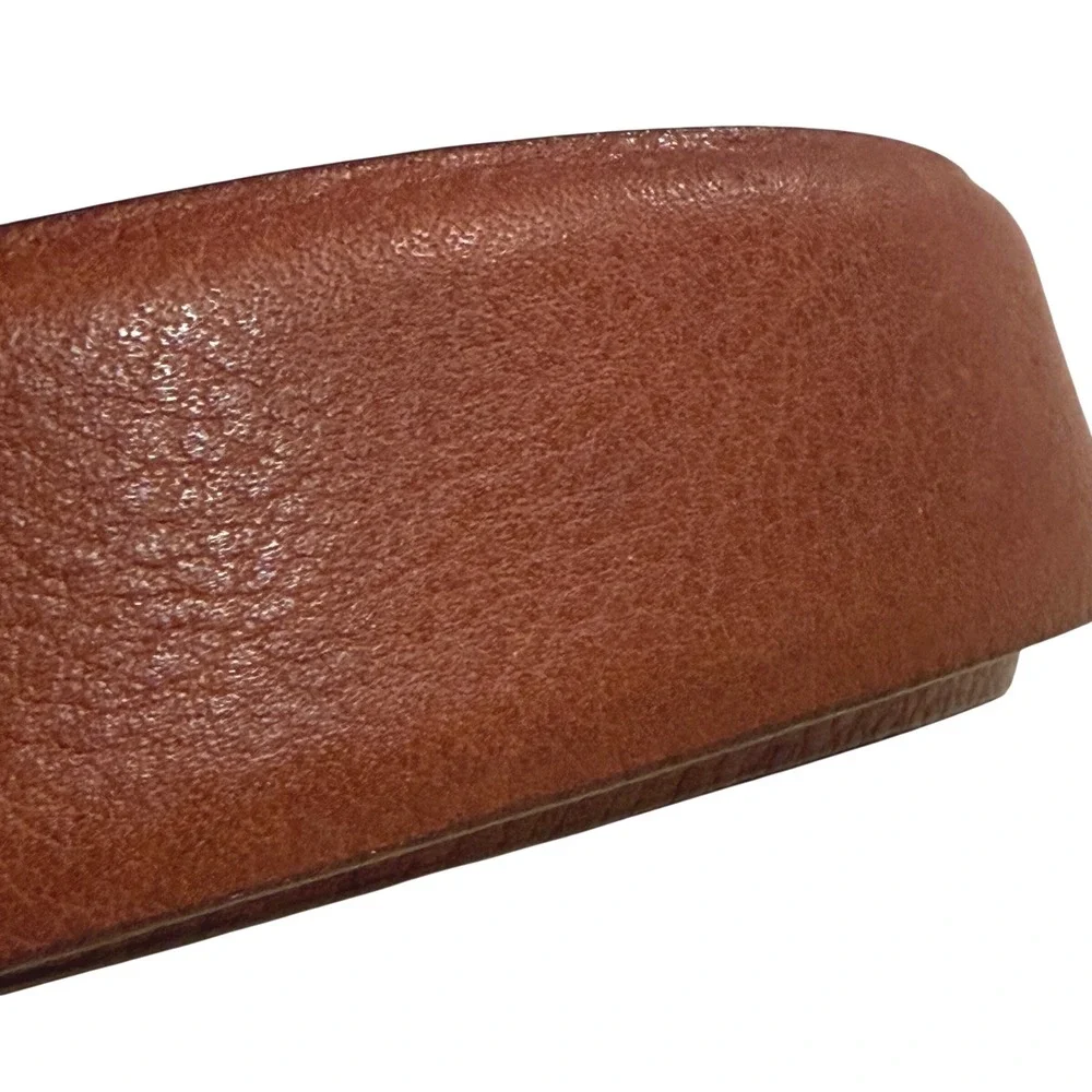 NWT $198 Martin Dingman Mens Cognac Saddle Leather Belt Handcrafted Brown Sz 36